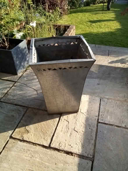 Photo of free Tall Metal planter (Marsh Farm LU3) #2
