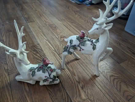Photo of free Flocked resin reindeer (Allendale NJ) #4
