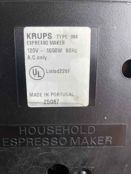 Photo of free Krups espresso maker (No. Oakland) (North Oakland near Emeryville) #3