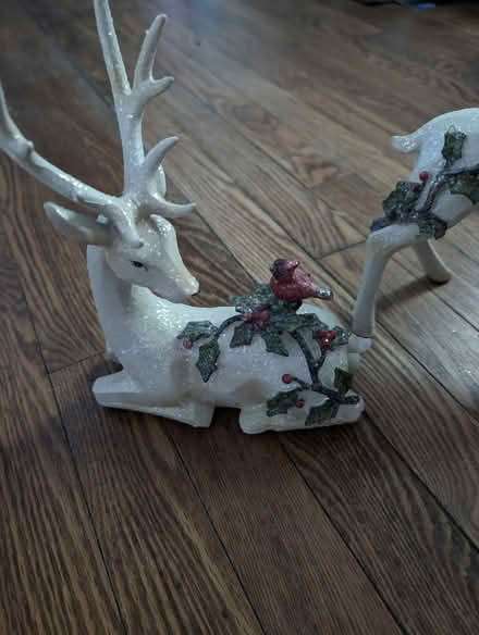 Photo of free Flocked resin reindeer (Allendale NJ) #2