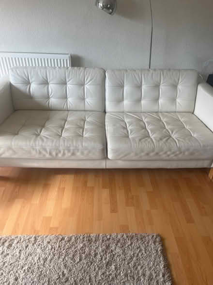 Photo of free Cream leather sofa (Shoreham by Sea) #1