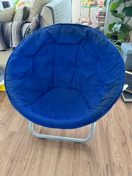 Photo of free Blue Folding Saucer Chair (Renton Hill) #1