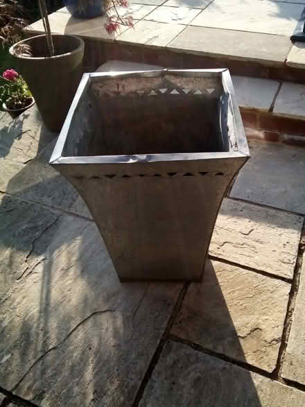 Photo of free Tall Metal planter (Marsh Farm LU3) #1