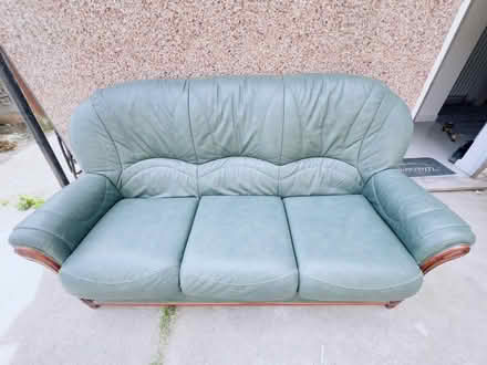 Photo of free Green Leather Sofa (DA2) #1