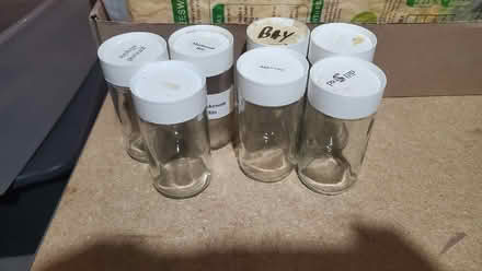Photo of free 30 4 oz glass spice jars w cap (Table Mesa) #1