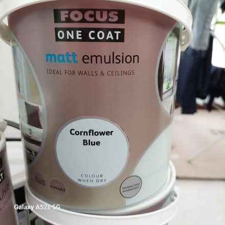 Photo of free 3 x 2.5l emulsion, Cornflower Blue (Swinford OX29) #1