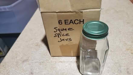 Photo of free 4 oz Square glass spice jars (Table Mesa) #1