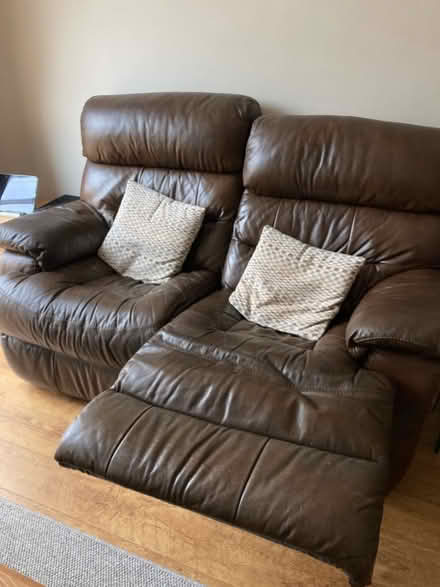 Photo of free Leather sofa (Steyning) #1
