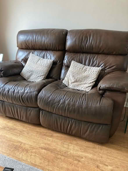 Photo of free Leather sofa (Steyning) #2