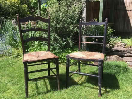Photo of free 2 chairs with rush seats (BA11) #1