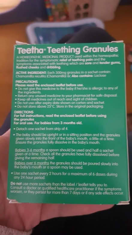 Photo of free Teetha teething granules (Priory Ward EX2) #2