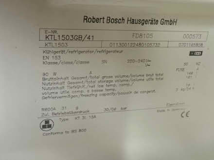 Photo of free Bosch undercounter fridge w icebox (SW5 0LA) #3