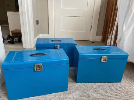 Photo of free 3 metal filing boxes (Holly Lodge Estate N6) #1