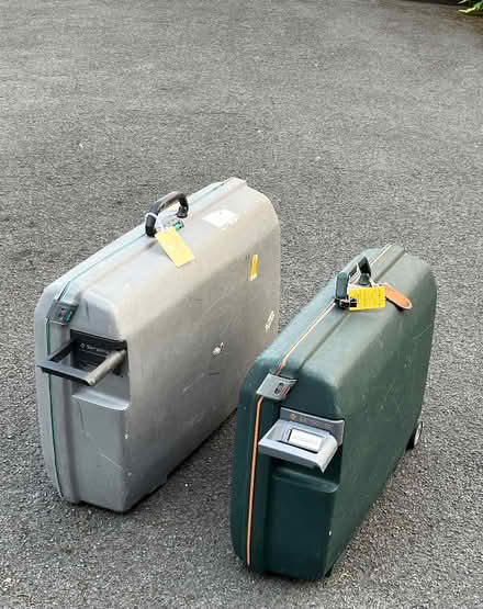 Photo of free Pair of hard shell suitcases with wheels and handles. (Harrogate HG2) #1