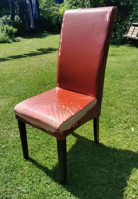 Photo of free Red padded upright chair (Basford NG5 Perry Rd) #1