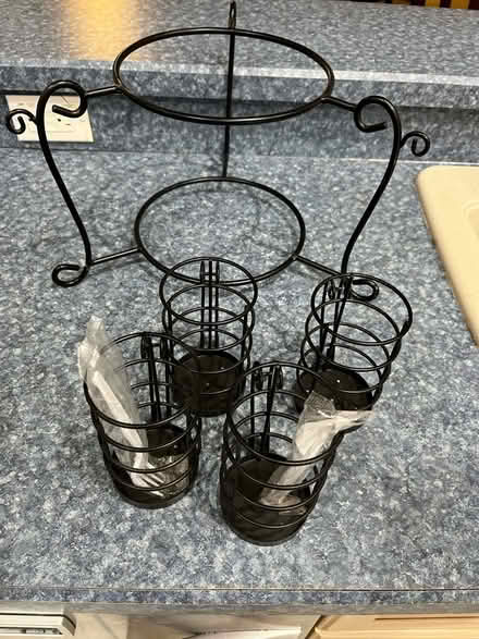 Photo of free Black iron serving caddy (Westchase Fl) #2