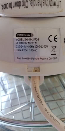 Photo of free Halogen oven (Edgeside) #2