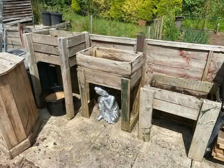 Photo of free 3 x raised wood plant containers (Midsomer norton) #1