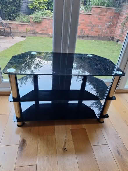 Photo of free Black glass TV stand (Becketts Park LS6) #1