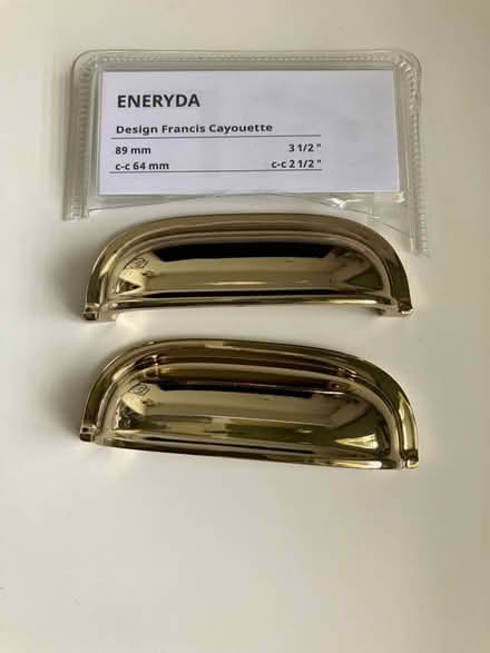 Photo of free 14 IKEA gold coloured cup style cupboard handles (Stannington S6) #1