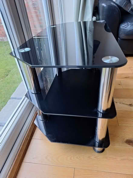 Photo of free Black glass TV stand (Becketts Park LS6) #2