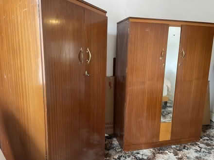 Photo of free 1960s matching gents’ & ladies’ wardrobe (Egerton Park CH42) #1