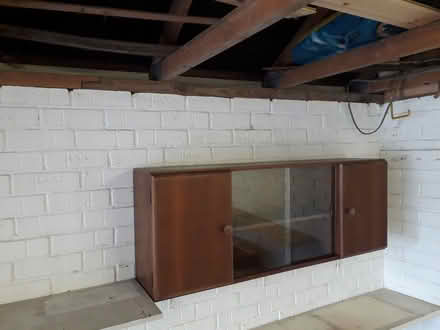 Photo of free Wooden cupboard - sliding glass doors (Narborough LE19) #1