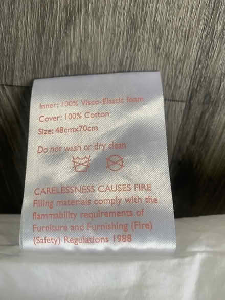 Photo of free 1 Visco-Elastic foam filled pillow (BA11) #3