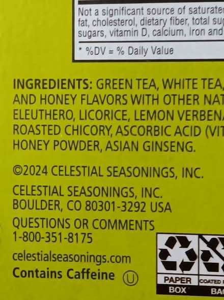 Photo of free Celestial Seasoning Tea (white center) #4
