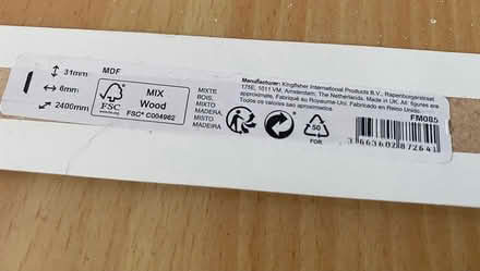 Photo of free White MDF D-shape moulding x2 (WN4) #3