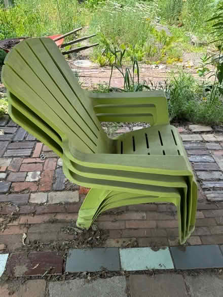 Photo of free 3 green plastic Adirondack chairs (Bowling Green) #1