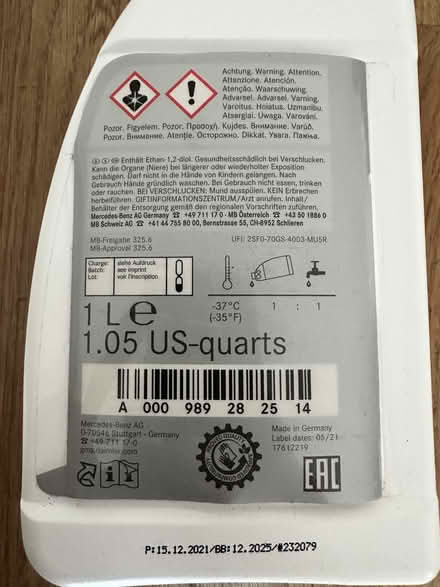 Photo of free Mercedes-Benz Antifreeze (Lympstone EX8) #2