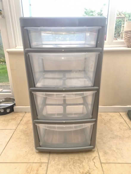 Photo of free Set of 4 Plastic storage drawers. (Polegate BN26) #1