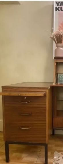 Photo of free Teak office furniture. Three drawers and extending leaf. (Milford DE56)