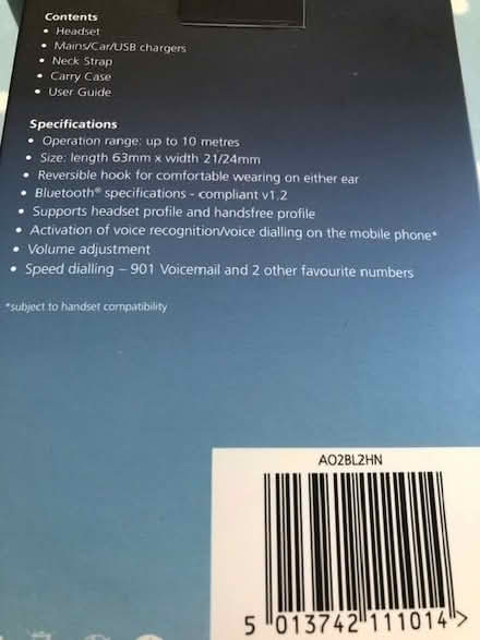 Photo of free 02 wireless headset (Meads BN20) #3