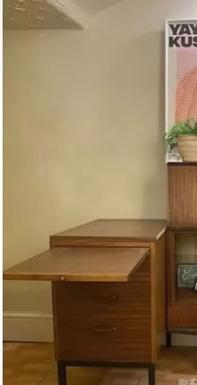 Photo of free Teak office furniture. Three drawers and extending leaf. (Milford DE56)