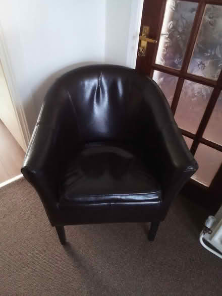 Photo of free Brown faux leather chair (Oxton) #1