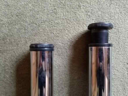 Photo of free Pair of adjustable chrome legs for worktop/desk etc (Halstead CO9) #3
