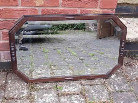 Photo of free mirror, brown, hexagonal, wooden frame (Wellington Heath HR8) #1