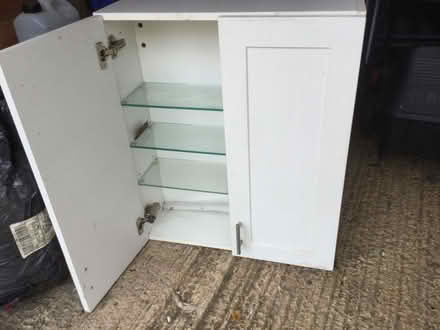Photo of free Bathroom Cabinet with glass shelving. (Cox Green SL6) #1