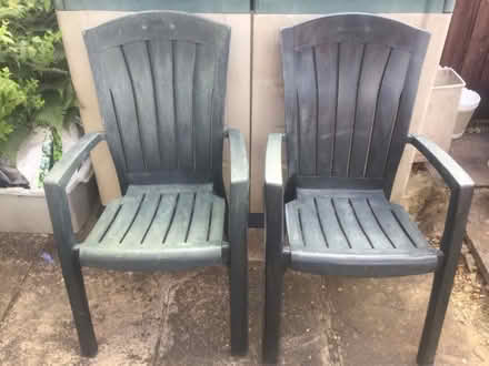 Photo of free Pair of Plastic Garden Chairs (Riverdene RG21) #1
