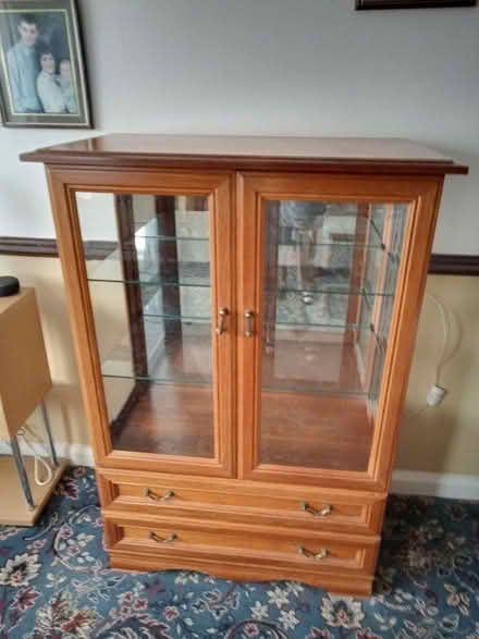 Photo of free Glass cabinet with 2 drawers (Kempston MK42) #1