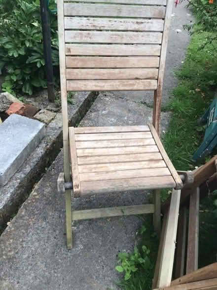 Photo of free Garden chairs, wooden x 3 (Oldfield Park) #1