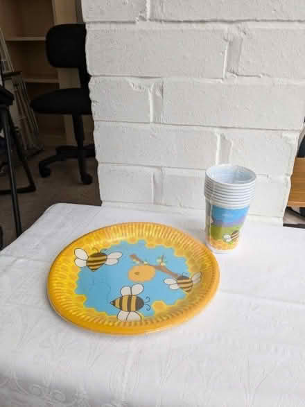 Photo of free Bumblebee paper plates/cups (Burnham SL1) #1