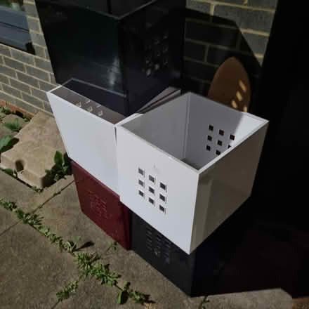 Photo of free Wooden shelf with boxes (Lambeth) #1