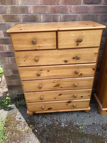 Photo of free Wooden chest of 7 drawers (Millfields CW5) #1