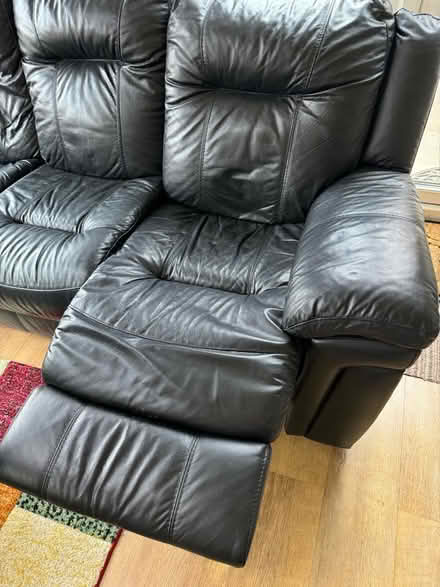 Photo of free Recliner 3 seater sofa in black (Milnrow, OL16) #1