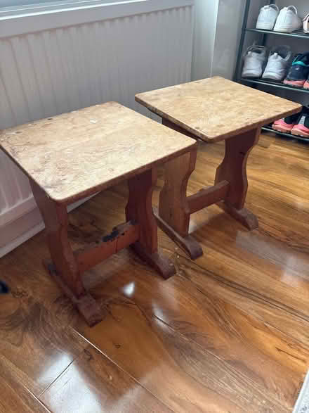Photo of free Pair of wooden side tables (Camberley) #1