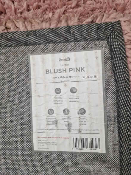 Photo of free Dunelm blush pink rug (EN1) #2