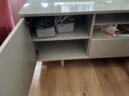 Photo of free TV Unit Gloss Grey TV Stand (Isleworth TW7) #1